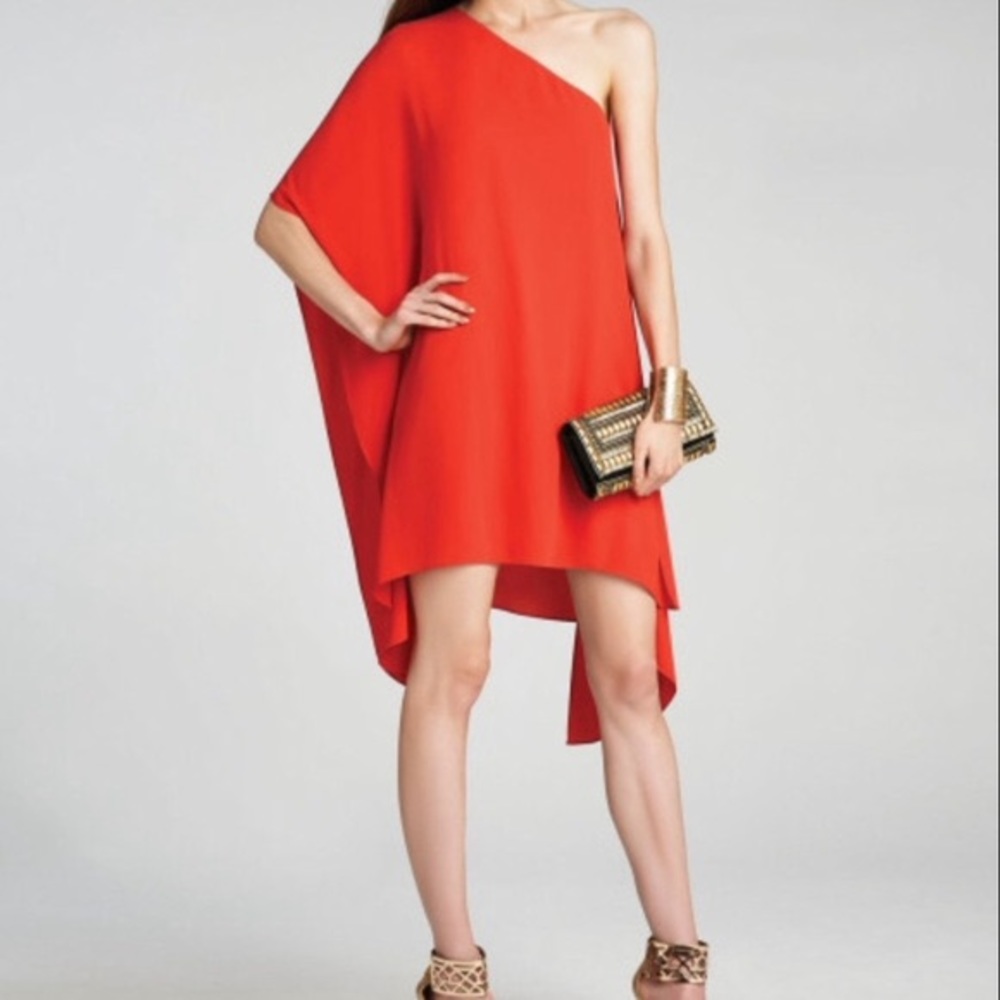 BCBGMAXAZRIA Alana One-Shoulder Side Draped Dress